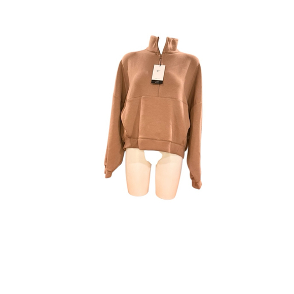Nike Tops - Women's Nike 24.7 Brown Half-Zip Sweatshirt l